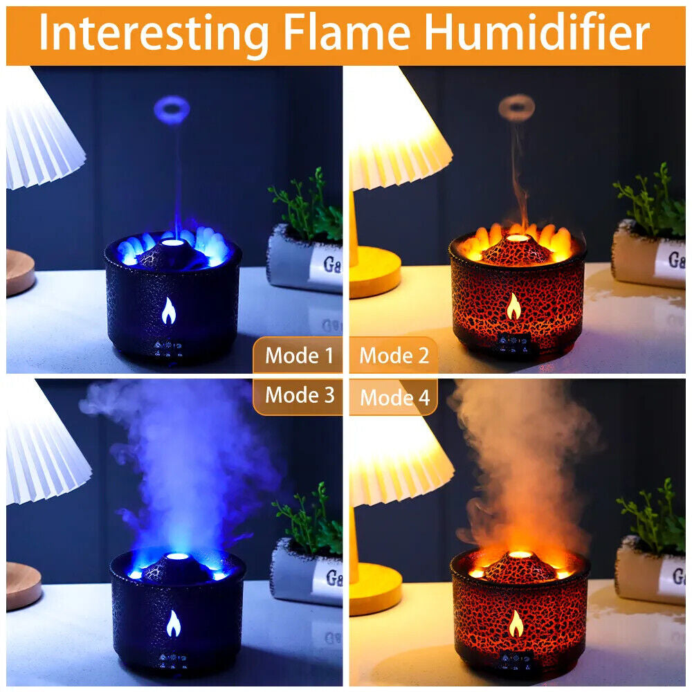 Volcanic Flame Humidifiers Air Aroma Diffuser Essential Oil Humidifier 360Ml